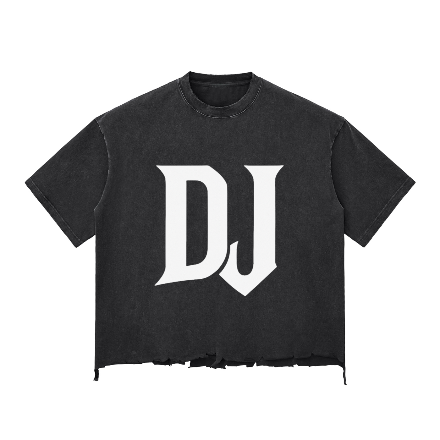 DJ LOGO SNOW WASH DISTRESSED T-SHIRT